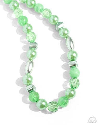 Plentiful Pearls Green Necklace
