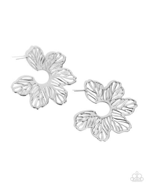 Floral Fame Silver Hoop Earring