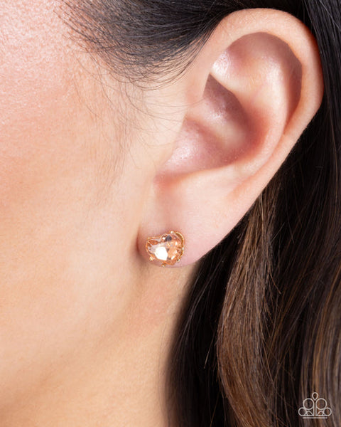 Sweetheart Stunner Gold Post Earring