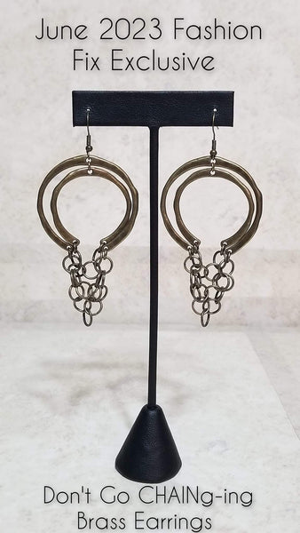 Don't Go CHAINg-ing Brass Earring