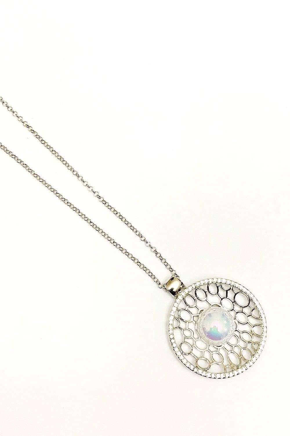 Wall Street Web White Necklace