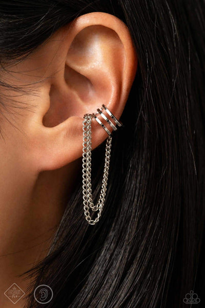 Unlocked Perfection Silver Cuff Earring