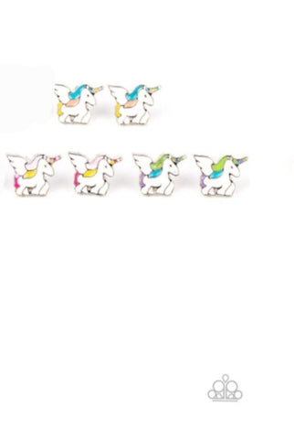 Starlet Shimmer Winged Unicorn Post Earrings