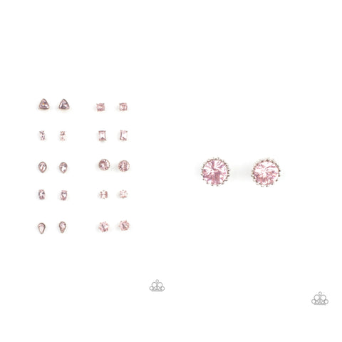Starlet Shimmer Big Pink Gemstone Shape Earring