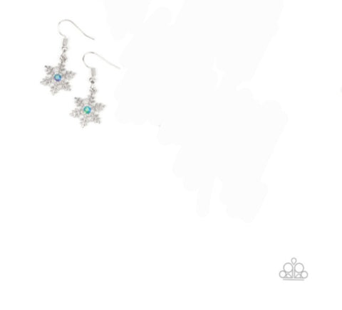 Starlet Shimmer Iridescent Snowflake Earrings