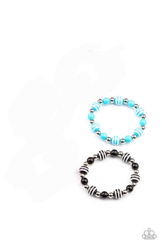 Starlet Shimmer Colorful Striped And Solid Bead Bracelet