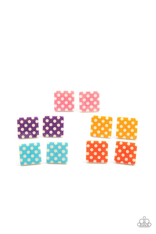 Starlet Shimmer Square Polka-dot Post Earring