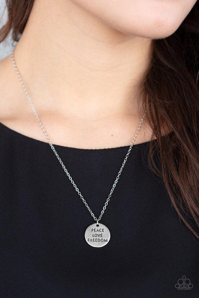 Freedom Isn't Free Silver Necklace