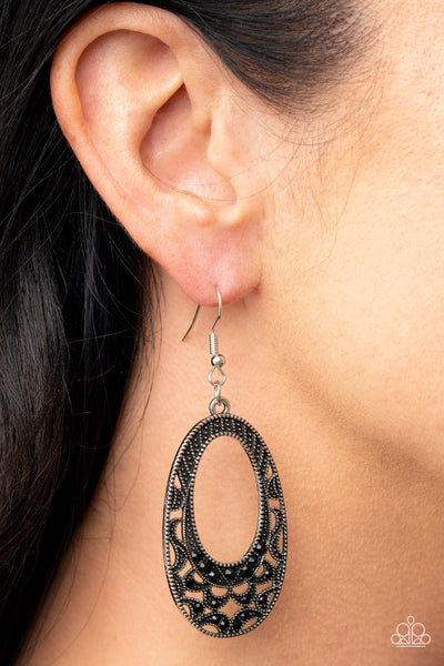 Colorfully Moon Child Black Earring