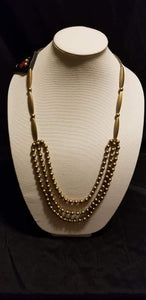 Beaded Beacon Brass Necklace