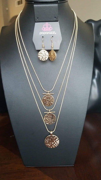 Dizzying Discs Gold Necklace