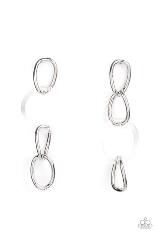 Talk In Circles White Post Earring