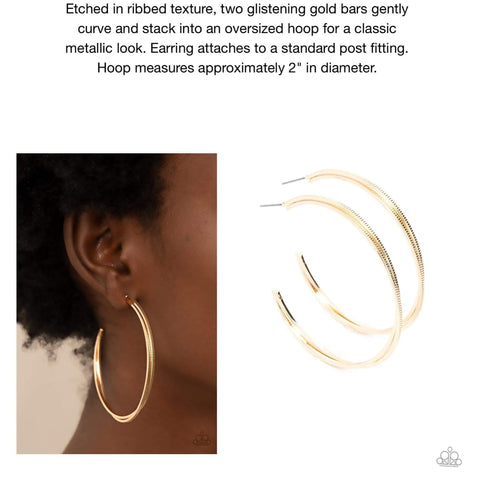 Monochromatic Curves Gold Hoop Earring