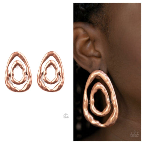 Ancient Ruins Copper Post Earrings