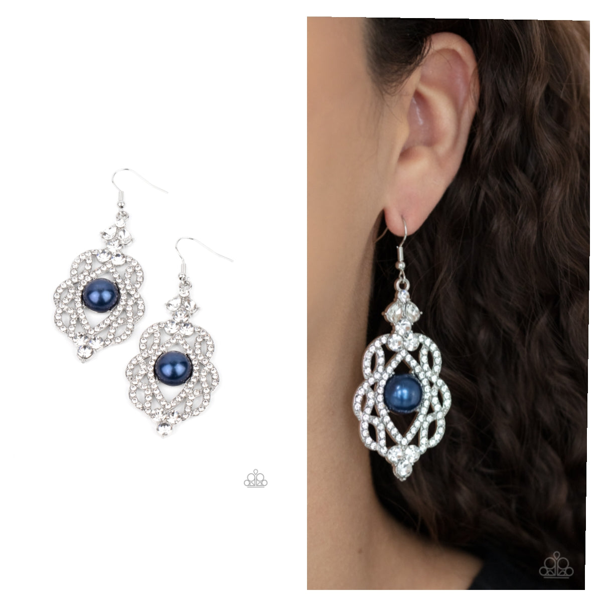 Rhinestone Renaissance Blue Earring