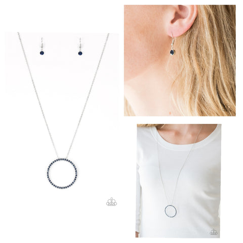 Center Of Attention Blue Necklace