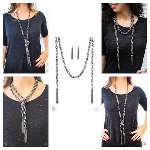 SCARFed For Attention (Gunmetal) Black Necklace