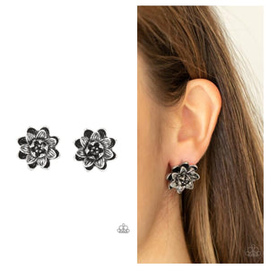 Water Lily Love Silver Post Earring