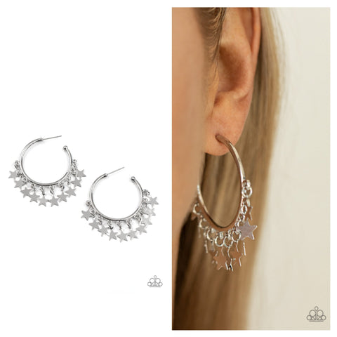 Happy Independence Day Silver Earring