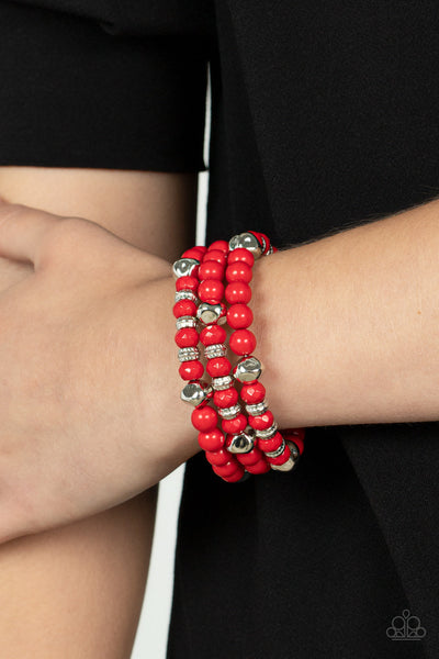 Colorfully Coiled Red Bracelet