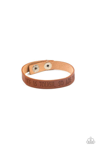 Life Is Tough Brown Urban Bracelet